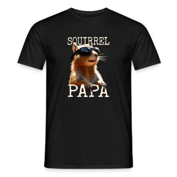 Squirrel Dad Squirrel Daddy Father's Day Dad Paps - Men's T-Shirt - black - Front - AI Model Male 178 light (178cm)