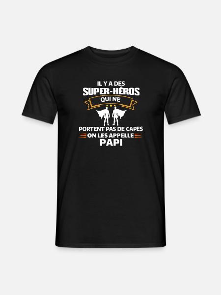 Super-Héros Papi Cadenas d'Amour - T-shirt homme - noir