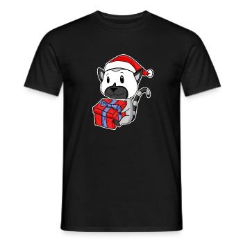 Lémurien avec le chapeau de Père Noël - T-shirt homme - noir - Devant - AI Model Male 178 light (178cm)
