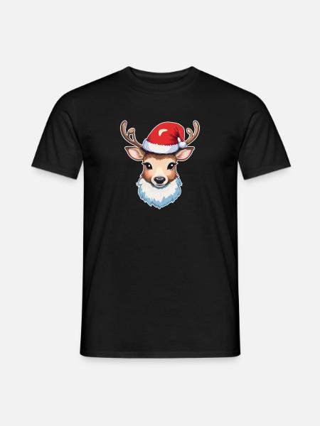 Reindeer Deer Christmas - Men's T-Shirt - black