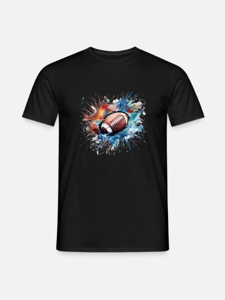 American Football Splash Color Explosion - Men's T-Shirt - black