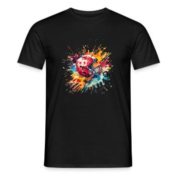 Casque de football américain Splash Color Explosion - T-shirt homme - noir - Devant - AI Model Male 178 light (178cm)
