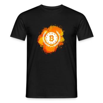Bitcoin Crypto Cryptocurrency Splash - Men's T-Shirt - black - Front - AI Model Male 178 light (178cm)