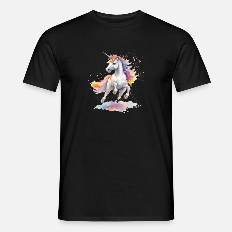 tanzendes Einhorn - Männer T-Shirt - Schwarz