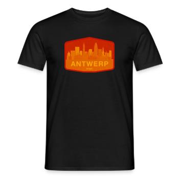 Orange chaud de la Skyline d’Anvers - T-shirt homme - noir - Devant - AI Model Male 178 light (178cm)