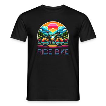 Ride Bike - pour les fans de cyclisme. - T-shirt homme - noir - Devant - AI Model Male 178 light (178cm)