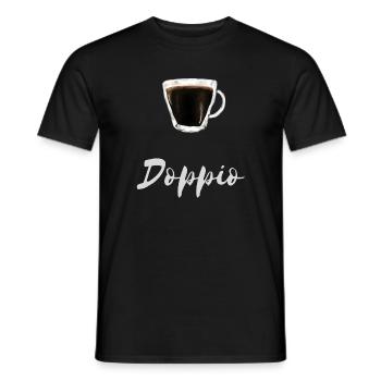 Chemise Doppio Espresso Coffee Barista Cafe - T-shirt homme - noir - Devant - AI Model Male 178 light (178cm)