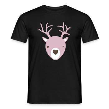 Rudolph Geweih Herz Nase skandinavisch Kinder cool - Männer T-Shirt - Schwarz - Vorne - AI Model Male 178 light (178cm)
