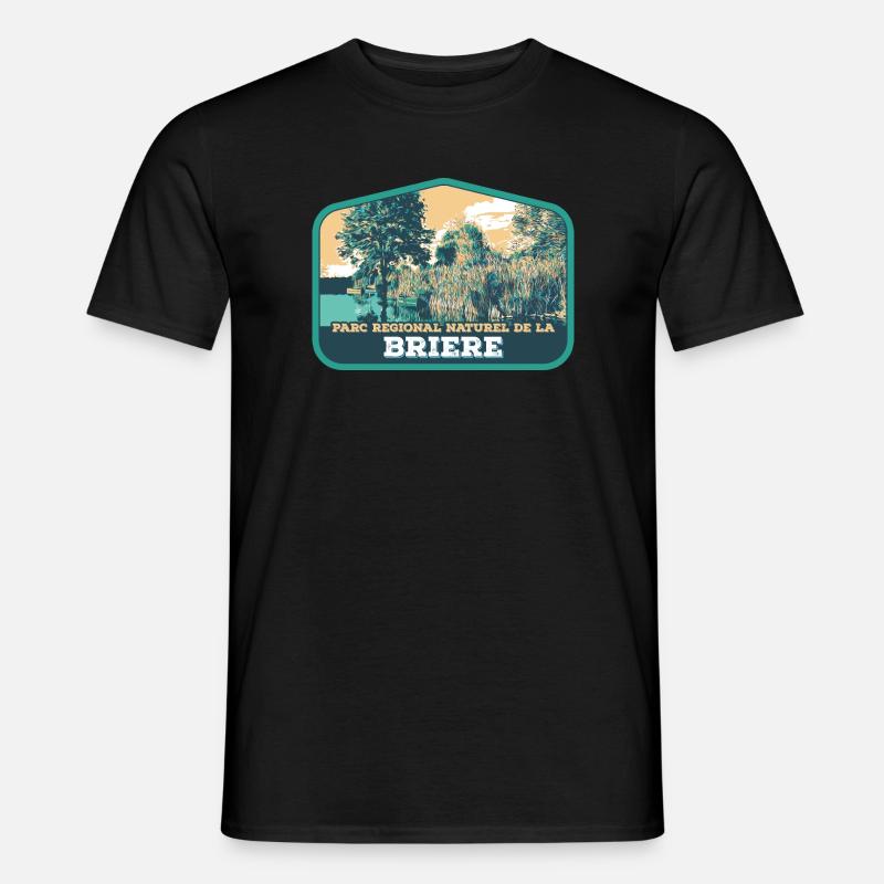 Brière Landscape Badge: Authentische Natur - Männer T-Shirt - Schwarz