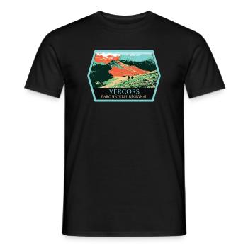 Wandern im Naturpark Vercors: Naturerlebnis - Männer T-Shirt - Schwarz - Vorne - AI Model Male 178 light (178cm)