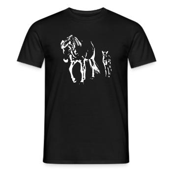 cheval blanc cheval blanc t-shirt cadeau cavalier - T-shirt homme - noir - Devant - AI Model Male 178 light (178cm)