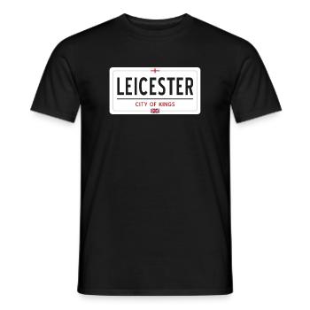 Leicester town sign - Men's T-Shirt - black - Front - AI Model Male 178 light (178cm)