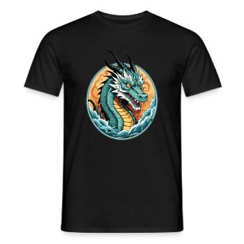 See Drachen - Männer T-Shirt - Schwarz - Vorne - AI Model Male 178 light (178cm)