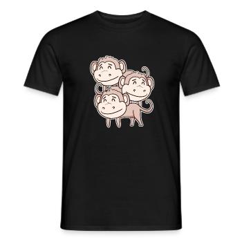 Cute Monkey - Monkey Motif - Men's T-Shirt - black - Front - AI Model Male 178 light (178cm)