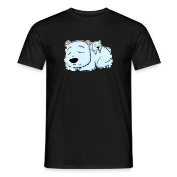 Famille d’ours - Ours avec bébé - T-shirt homme - noir - Devant - AI Model Male 178 light (178cm)