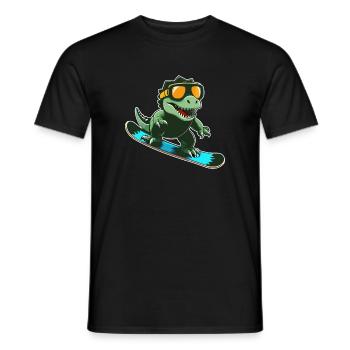 T-Rex Snowboarding - Männer T-Shirt - Schwarz - Vorne - AI Model Male 178 light (178cm)