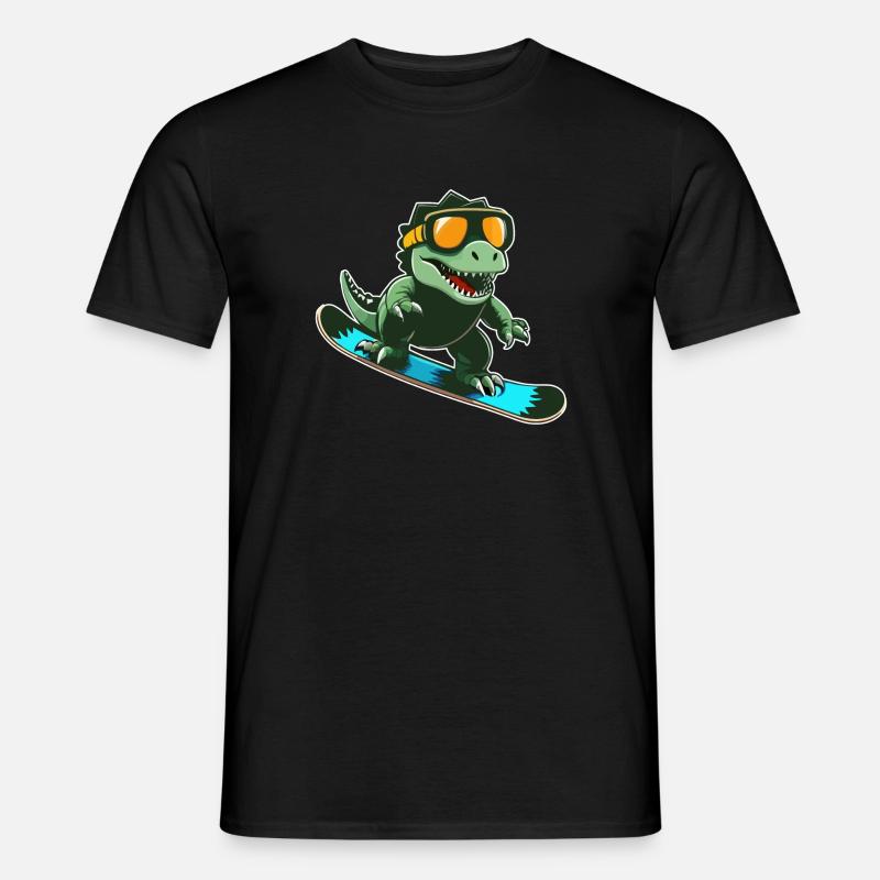 T-Rex Snowboarding - Männer T-Shirt - Schwarz