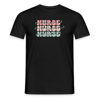 Nurse – Love, Inspire, Heal Retro Design for Care - Men's T-Shirt - black - Front - AI Model Male 178 light (178cm)