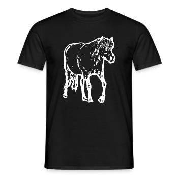 cheval blanc cheval blanc t-shirt cadeau cavalier - T-shirt homme - noir - Devant - AI Model Male 178 light (178cm)