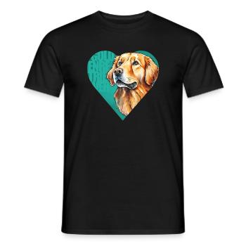 Golden Retriever Portrait - T-shirt homme - noir - Devant - AI Model Male 178 light (178cm)