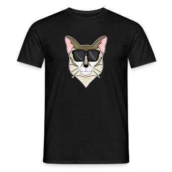 Singapura Katze mit Brille - coole Katze - Männer T-Shirt - Schwarz - Vorne - AI Model Male 178 light (178cm)