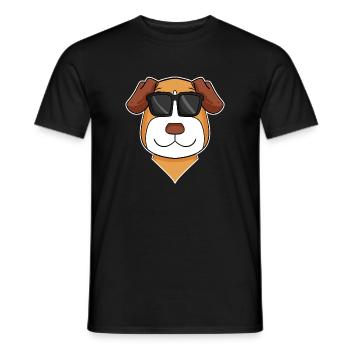 Jack Russell Terrier Dog with Glasses - Cool Dog - Men's T-Shirt - black - Front - AI Model Male 178 light (178cm)