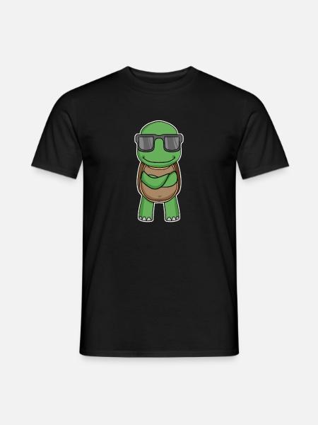 Turtle with glasses - Men's T-Shirt - black