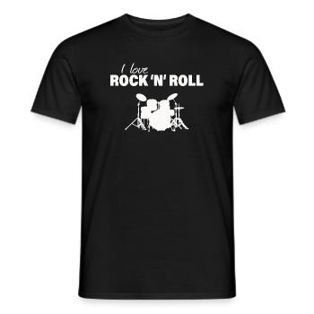 I LOVE ROCK 'N' ROLL - Men's T-Shirt - black - Front - AI Model Male 178 light (178cm)