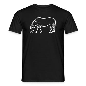 cheval blanc cheval blanc t-shirt cadeau cavalier - T-shirt homme - noir - Devant - AI Model Male 178 light (178cm)
