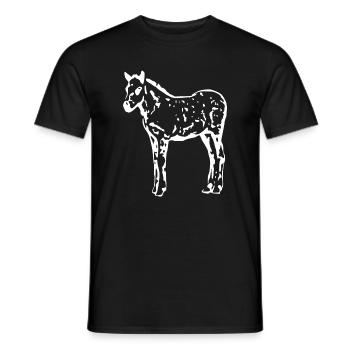 cheval blanc cheval blanc t-shirt cadeau cavalier - T-shirt homme - noir - Devant - AI Model Male 178 light (178cm)