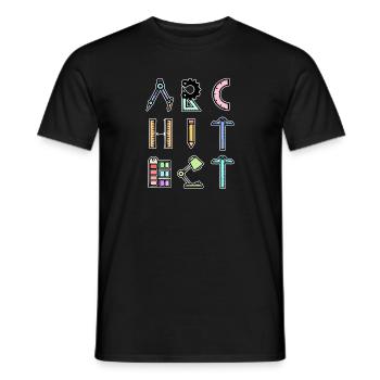 Profession Job Saying Architect Career Supervisor - Men's T-Shirt - black - Front - AI Model Male 178 light (178cm)