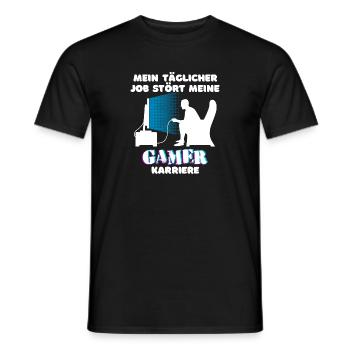 Arbeit Job Statement Gamer Karriere Geld Verdienen - Männer T-Shirt - Schwarz - Vorne - AI Model Male 178 light (178cm)