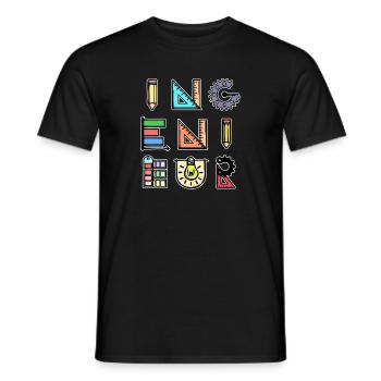 Engineer Job Profession Career Work Success - Men's T-Shirt - black - Front - AI Model Male 178 light (178cm)