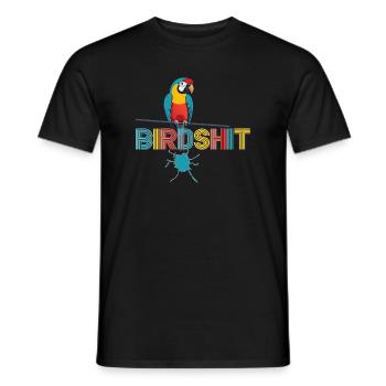 Parrot Rainbow BLUE SHIT - HAPPY BIRD - Men's T-Shirt - black - Front - AI Model Male 178 light (178cm)