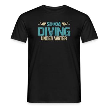 Underwater Scuba Diving Theme - Men's T-Shirt - black - Front - AI Model Male 178 light (178cm)