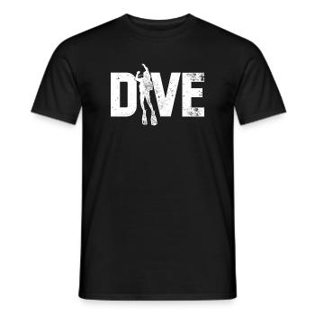 Icône de plongée sur le texte DIVE en gras - T-shirt homme - noir - Devant - AI Model Male 178 light (178cm)