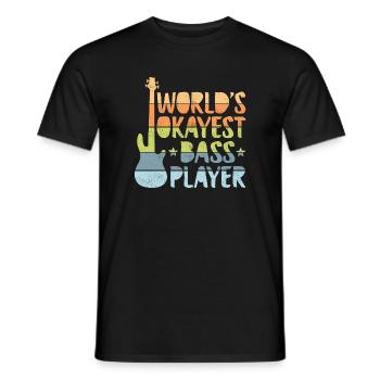 worlds okayest bassiste hell copy - T-shirt homme - noir - Devant - AI Model Male 178 light (178cm)