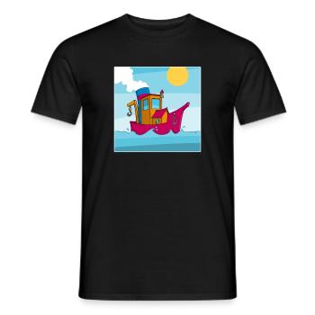 Image colorée d’un remorqueur amusant - T-shirt homme - noir - Devant - AI Model Male 178 light (178cm)
