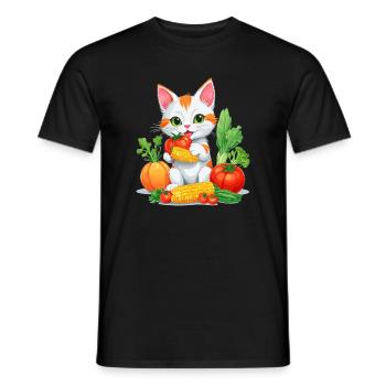 Bio Katze - Männer T-Shirt - Schwarz - Vorne - AI Model Male 178 light (178cm)