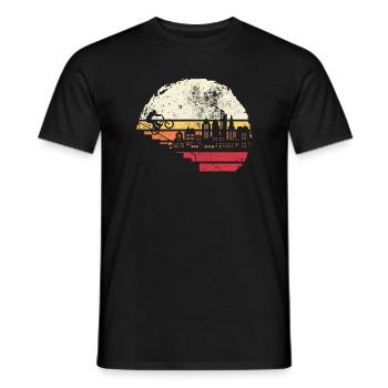 Horizon de la ville Coucher de soleil - T-shirt homme - noir - Devant - AI Model Male 178 light (178cm)