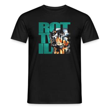 Rottweiler Portrait - Männer T-Shirt - Schwarz - Vorne - AI Model Male 178 light (178cm)