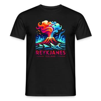 Vulkanausbruch von Reykjanes, Island - Männer T-Shirt - Schwarz - Vorne - AI Model Male 178 light (178cm)