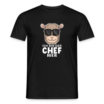 Chef Spruch mit Alpaka Motiv - Männer T-Shirt - Schwarz - Vorne - AI Model Male 178 light (178cm)