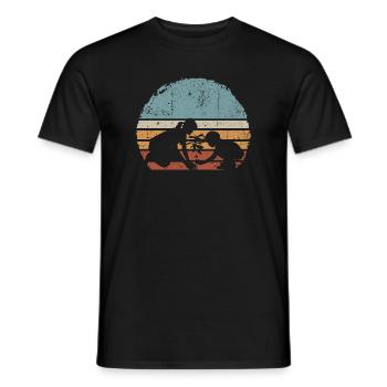 Sunset Silhouette Duo von Palm Tree - Männer T-Shirt - Schwarz - Vorne - AI Model Male 178 light (178cm)