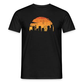 Sunset Skyline Silhouette - Men's T-Shirt - black - Front - AI Model Male 178 light (178cm)