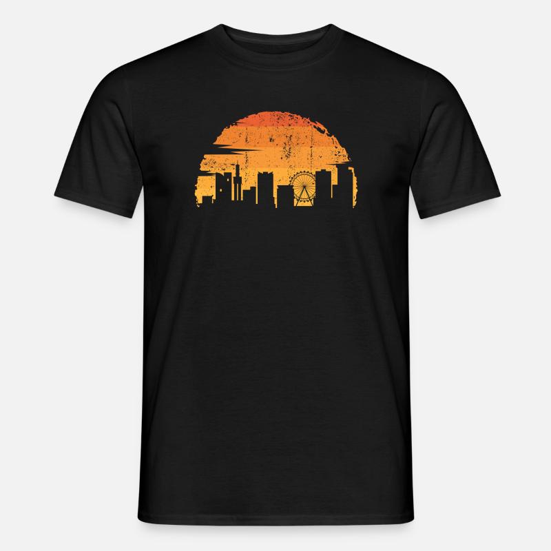 Sonnenuntergang Skyline Silhouette - Männer T-Shirt - Schwarz
