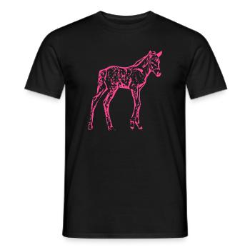 Pferd rosa pink - Männer T-Shirt - Schwarz - Vorne - AI Model Male 178 light (178cm)