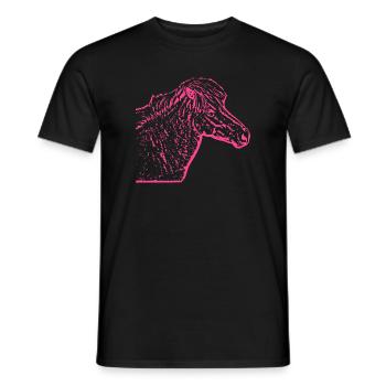 Pferd rosa pink - Männer T-Shirt - Schwarz - Vorne - AI Model Male 178 light (178cm)