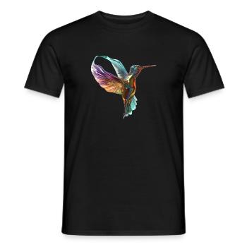 Fliegender chromatischer Kolibri - Männer T-Shirt - Schwarz - Vorne - AI Model Male 178 light (178cm)