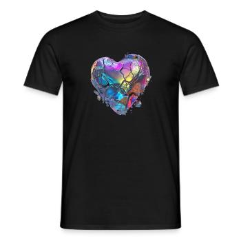 gebrochenes Herz aus Stein - Männer T-Shirt - Schwarz - Vorne - AI Model Male 178 light (178cm)